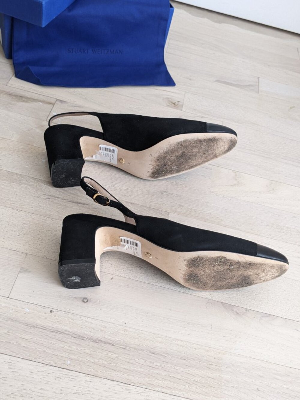 Designer Stuart Weitzman black slingback, 9M - Picture 2 of 5